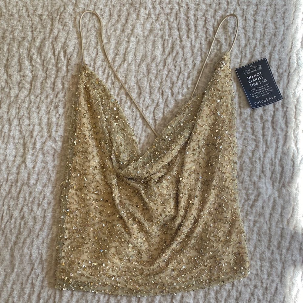Gold Sequin Women's Top